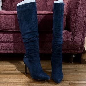 Louise et Cie Navy Suede Over-the-Knee Stiletto Boots